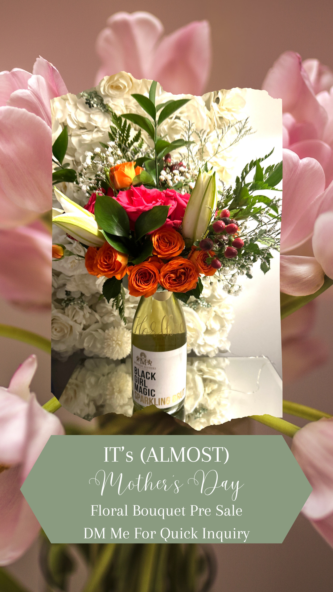 Engraved Floral Bouquet