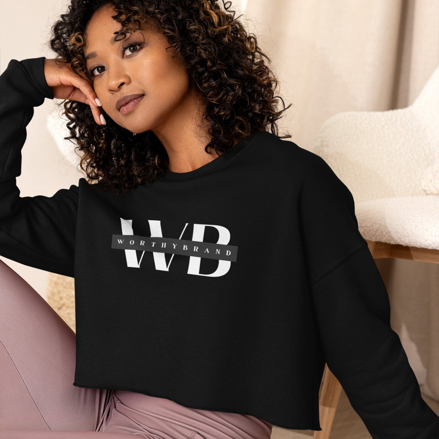 Worthy Brand Logo Crop Sweatshirt