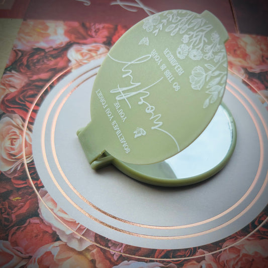 Floral Engraved Pocket Mirrors